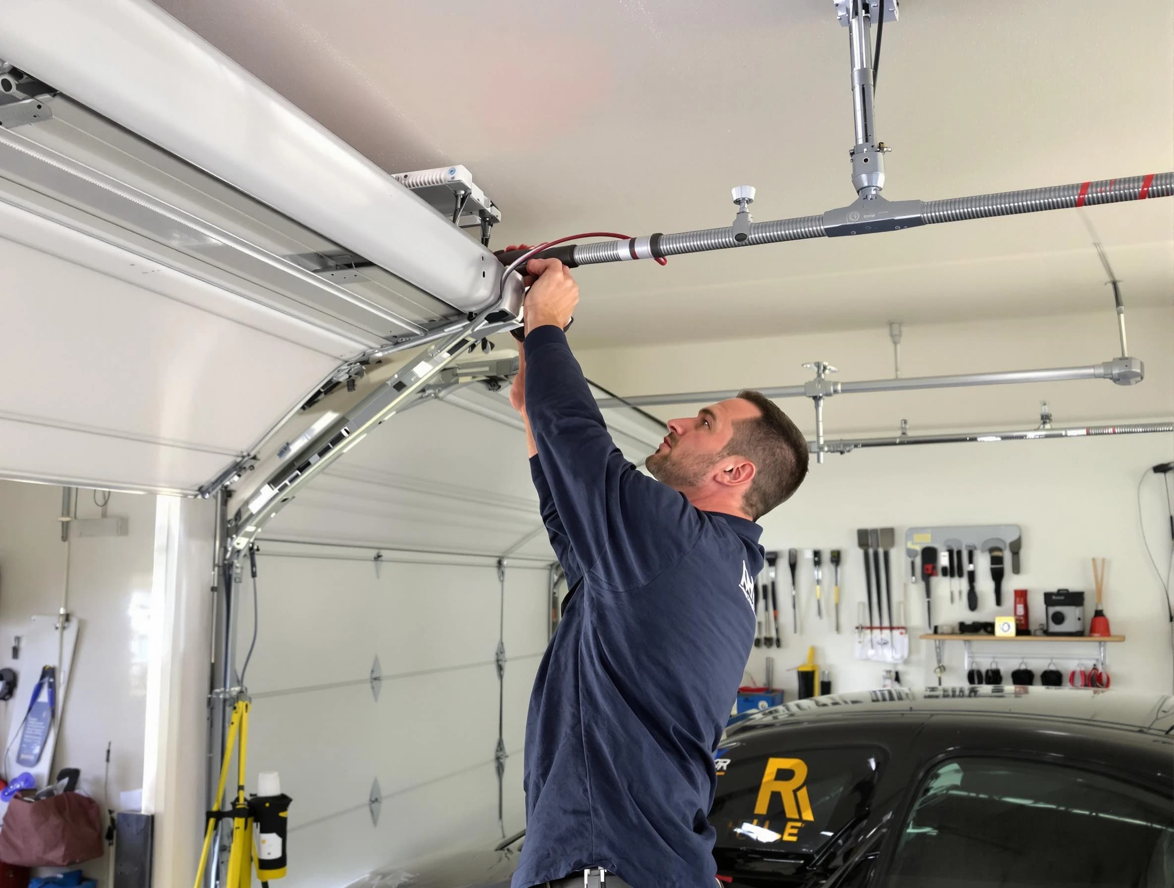 Lindon Garage Door Repair technician performing garage door cable repair in Lindon