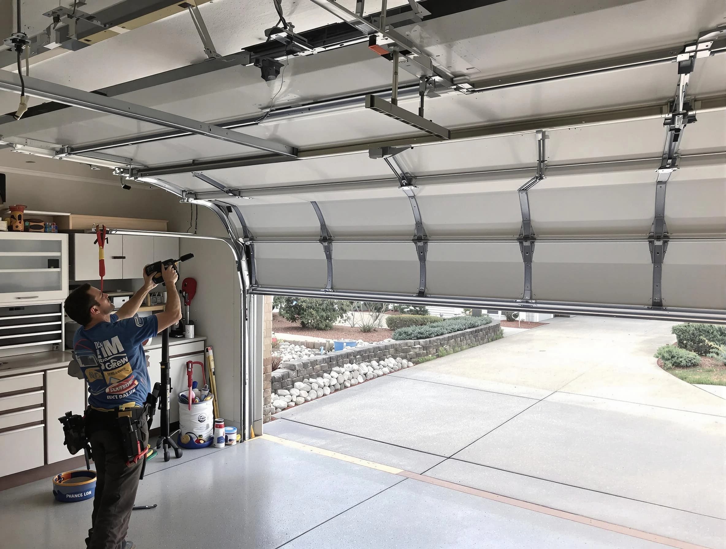 Garage door track repair service by Lindon Garage Door Repair in Lindon