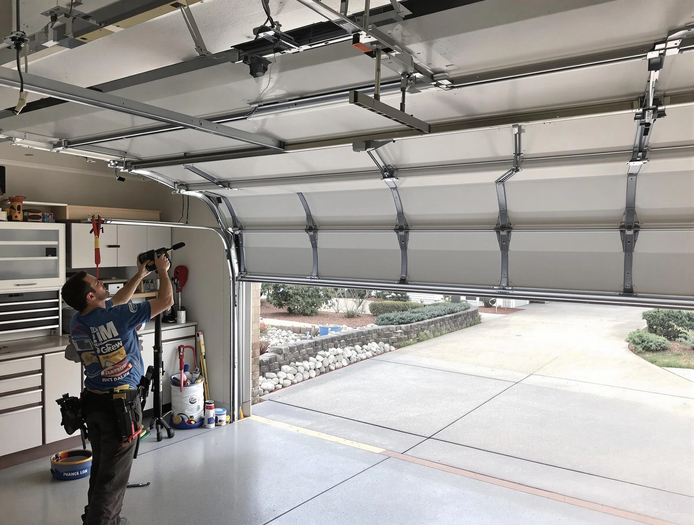 Garage door track repair service by Lindon Garage Door Repair in Lindon
